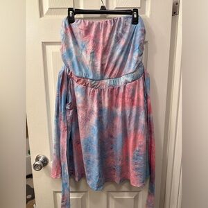 Tie Dye Strapless Dress